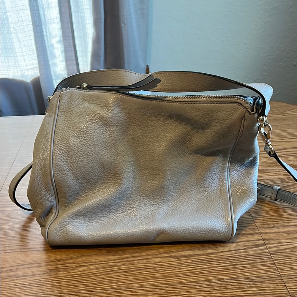 Kate Spade Gray Leather Shoulder Bag